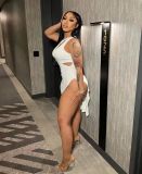 Women's Solid Color Sexy Cutout Slit Dress