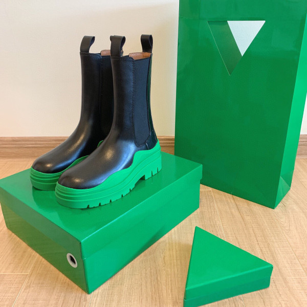 women's leather martin boots mid tube chimney boots chelsea boots