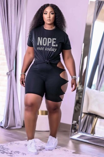 Fashion hot brick hollow sports two-piece set