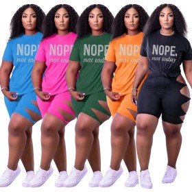 Fashion hot brick hollow sports two-piece set
