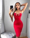 Sexy Women's Strap Adjustable Sexy Back Slit Dress