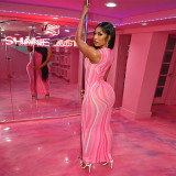 Fashion nightclub temperament women's shoulder strap slim mesh breathable dress