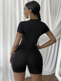 Spring/Summer Women's Pull Strip Webbing Patchwork Mesh Jumpsuit