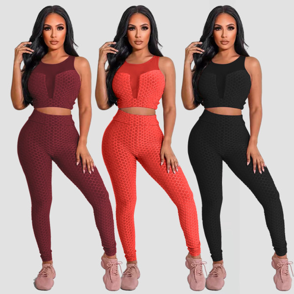 Solid Color Sportswear Spring Tight Fitness Yoga Suit