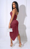 Women's Spring/Summer Sexy Slings Irregular Dress with Adjustment Buckle