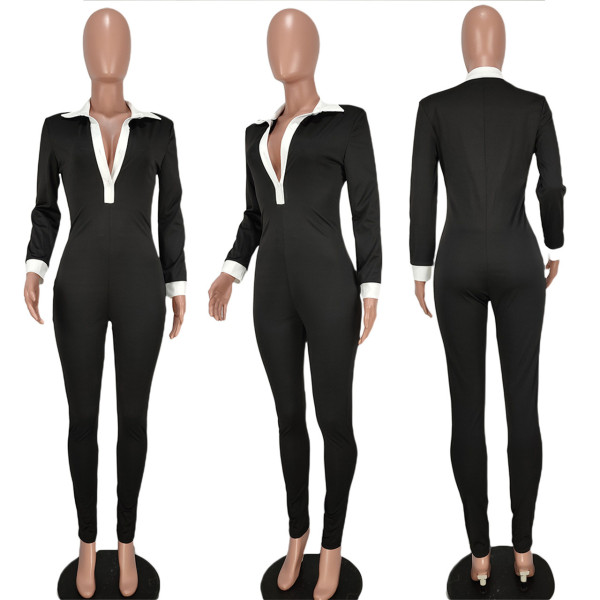 Sexy Fashion Colorblock Mid Waist Bodysuit
