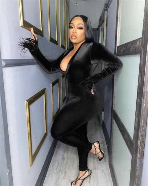 Fashionable and sexy non-fleece jumpsuit