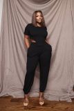Women's Two Piece Short Sleeve T-Shirt Suit Sexy Summer Sports