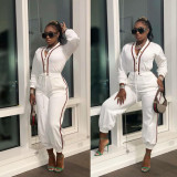Fashion Casual Solid Color Plus Webbing Pocket Button Drawstring Jumpsuit Jumpsuit