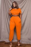 Women's Two Piece Short Sleeve T-Shirt Suit Sexy Summer Sports
