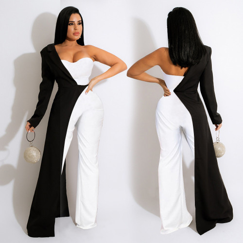 Women Fashion Sexy Casual Dress Solid Color Jumpsuit