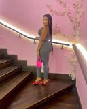 Urban Leisure Tight Solid Color Suit Two Piece