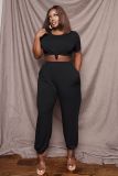 Women's Two Piece Short Sleeve T-Shirt Suit Sexy Summer Sports