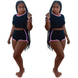 Sexy Solid Color Slim Shorts Sports Two-Piece Set