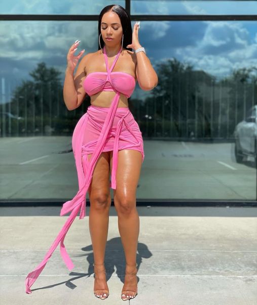 Women's sexy mesh halterneck strappy skirt two-piece set