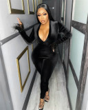 Fashionable and sexy non-fleece jumpsuit