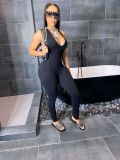 Fashion women's sexy hip open back jumpsuit