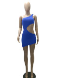Oblique shoulder sexy dress spring and summer short irregular dress