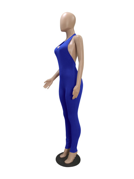 Fashion women's sexy hip open back jumpsuit