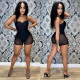Women's Fashion Trend Sexy Mesh Jumpsuit Women's Casual Shorts