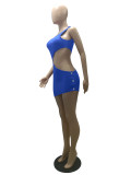 Oblique shoulder sexy dress spring and summer short irregular dress