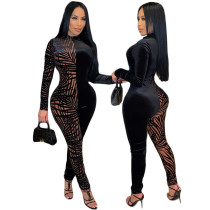 Digital printing stitching sexy fashion women's all-in-one pants Digital printing stitching sexy fashion women's all-in-one pants
