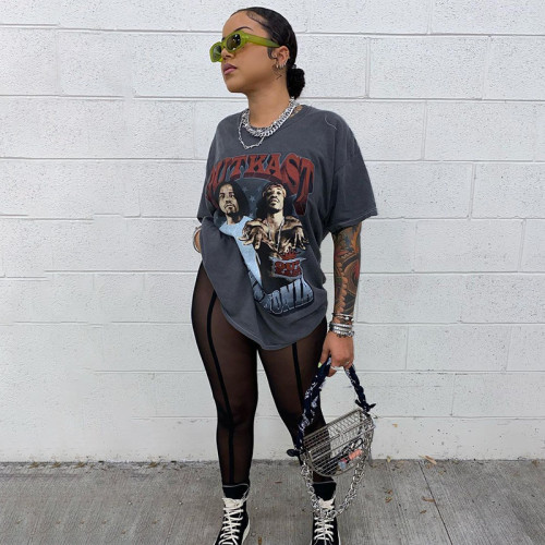 Sexy Perspective Mesh High Waist Hip Raise Thin Sports Casual Pants