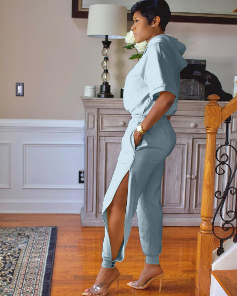 Women's Fashion Casual Jogging Split Two Piece Set