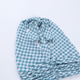 Sexy V-neck strappy halter top plaid show chest vest women