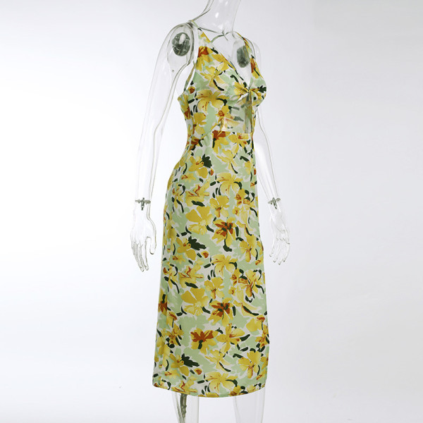 Holiday style kink suspender dress fashion women's print sexy temperament long skirt