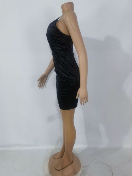 Satin Satin Slim Fit Sexy Nightclub Drill Stripe Dress