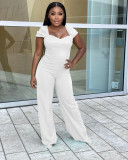 Casual Solid Color Wide Leg Jumpsuit