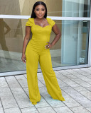 Casual Solid Color Wide Leg Jumpsuit