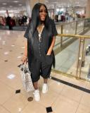 Solid color fashion casual street wear jumpsuit