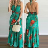 women's sexy skirt print suspender strapless dress