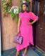 sexy long dress solid color dress