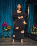 Spring and summer plus size women's pullover irregular plus size dress