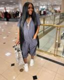 Solid color fashion casual street wear jumpsuit