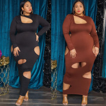 Spring and summer plus size women's pullover irregular plus size dress