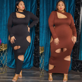 Spring and summer plus size women's pullover irregular plus size dress