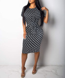 Summer short sleeve round neck sexy floral women's dress