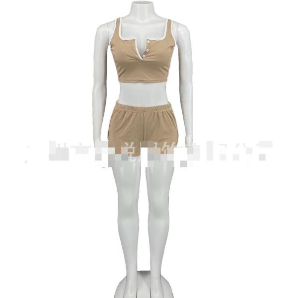 Pit fabric vest shorts casual sports suit