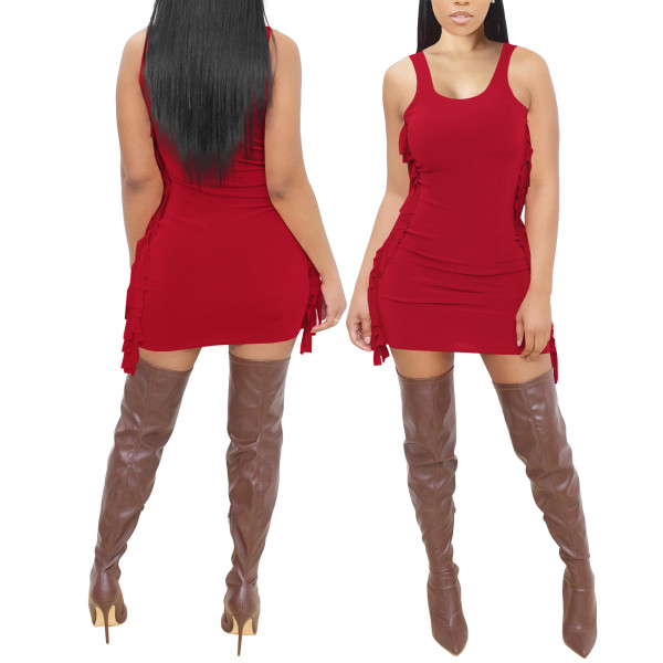 fringed side dress