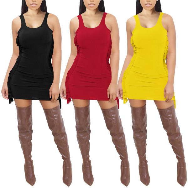 fringed side dress