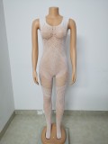 Women's Sexy Hollow Lingerie Sexy Halter Mesh Backless Swimsuit Nightclub Jumpsuit