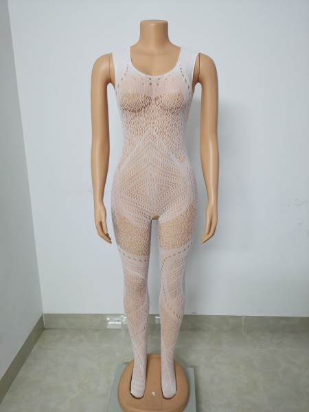 Women's Sexy Hollow Lingerie Sexy Halter Mesh Backless Swimsuit Nightclub Jumpsuit