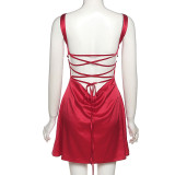 Women's Sexy Hot Girl Fashion Backless Sling Slim Fit Hip Temperament Dress