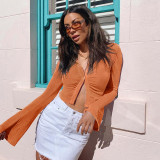 Temperament Solid Slim Fit Pleated Knit Flared Sleeve Top