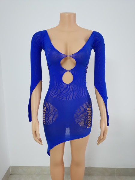 Women's Sexy Hollow Lingerie Sexy Halter Mesh Backless Swimwear Nightclub Dress