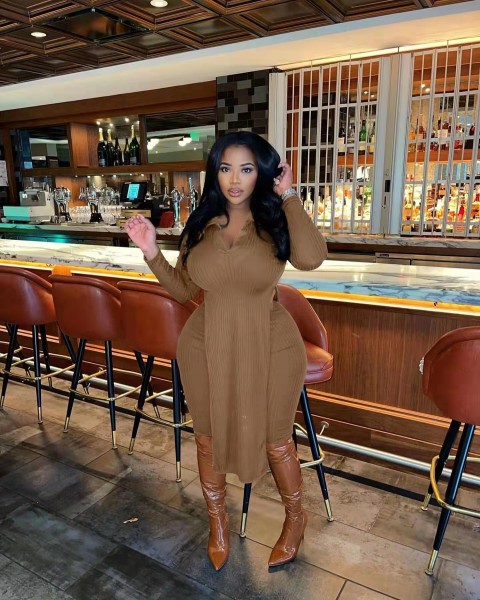Women's Sexy V-Neck Slit Big Pit Bar Large Size Two-piece Set